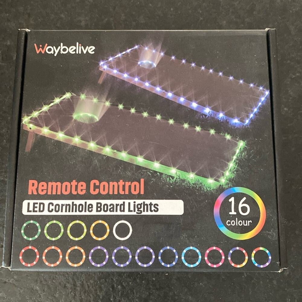 Waybelive remote control LED multicolored cornhole board lights‎